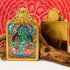 Tibetan Buddhist articles hand-painted handicrafts green tara thangka gilded ornament pendant