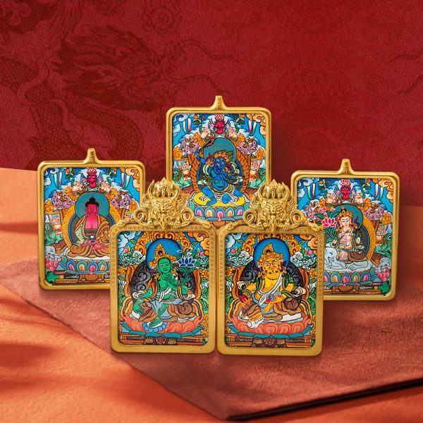 Tibetan Buddhist articles hand-painted handicrafts green tara thangka gilded ornament pendant