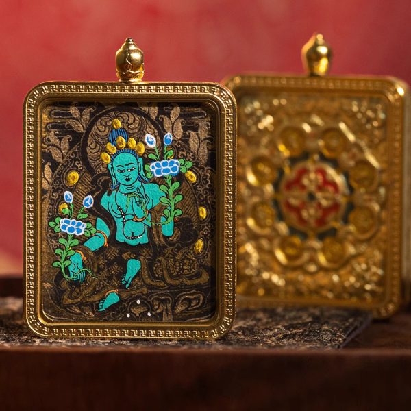 Tibetan Buddhist articles hand-painted handicrafts Mahāsthāmaprāpta thangka gilded ornament pendant cw20000