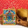 Tibetan Buddhist articles hand-painted handicrafts green tara thangka gilded ornament pendant