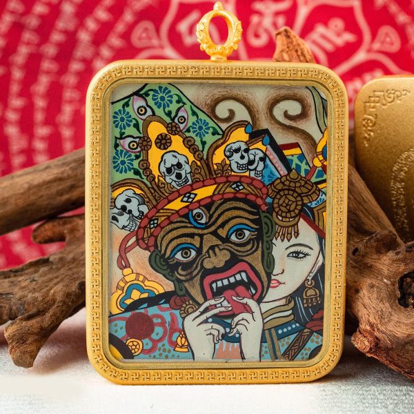 Tibetan Buddhist articles hand-painted handicrafts Zakirim thangka gilded ornament pendant cw2000