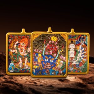 Tibetan Buddhist articles hand-painted handicrafts Cundi thangka gilded ornament pendant cw2000