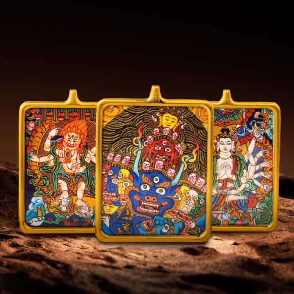 Tibetan Buddhist articles hand-painted handicrafts Cundi thangka gilded ornament pendant cw2000