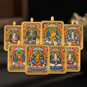 Tibetan Buddhist articles hand-painted handicrafts Bodhisattva Manjusri thangka gilded ornament pendant cw2000