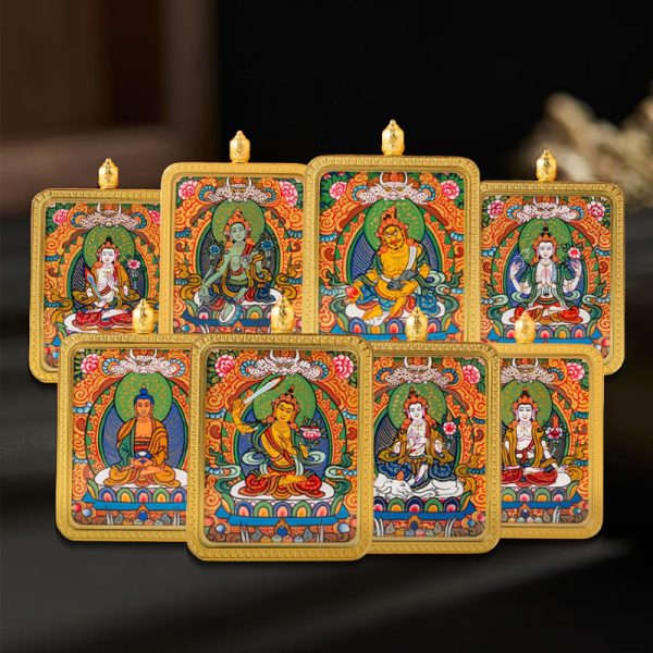Tibetan Buddhist articles hand-painted handicrafts Bodhisattva Manjusri thangka gilded ornament pendant cw2000