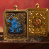 Tibetan Buddhist articles hand-painted handicrafts Mahāsthāmaprāpta thangka gilded ornament pendant cw20000
