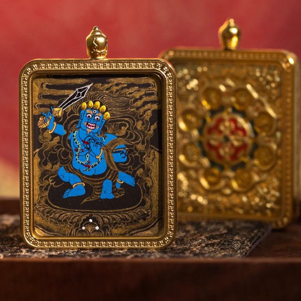 Tibetan Buddhist articles hand-painted handicrafts Mahāsthāmaprāpta thangka gilded ornament pendant cw20000