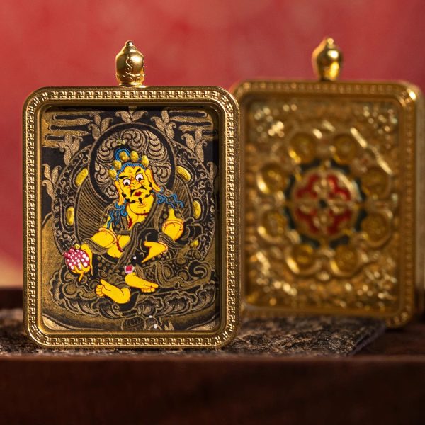 Tibetan Buddhist articles hand-painted handicrafts Mahāsthāmaprāpta thangka gilded ornament pendant cw20000