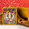 Tibetan Buddhist articles hand-painted handicrafts Cundi thangka gilded ornament pendant cw2000