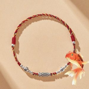 925 silver-plated bracelet braided red hand-woven wristband, smooth promotion cw2000