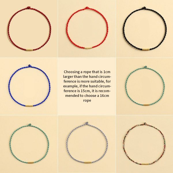 Hand-woven tiny red string bracelet, anklet rope DIY Handicrafts fortune wealthy energy cw2000