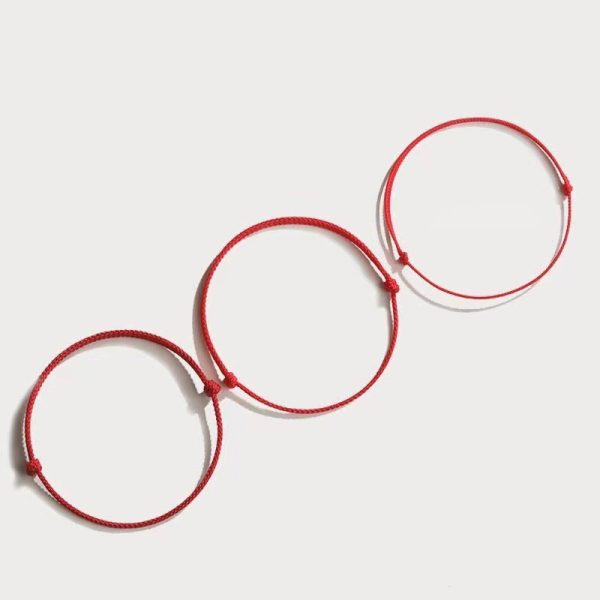 Very fine thin red rope hand-woven bracelet baby safe good lucky couple bracelet cw2000