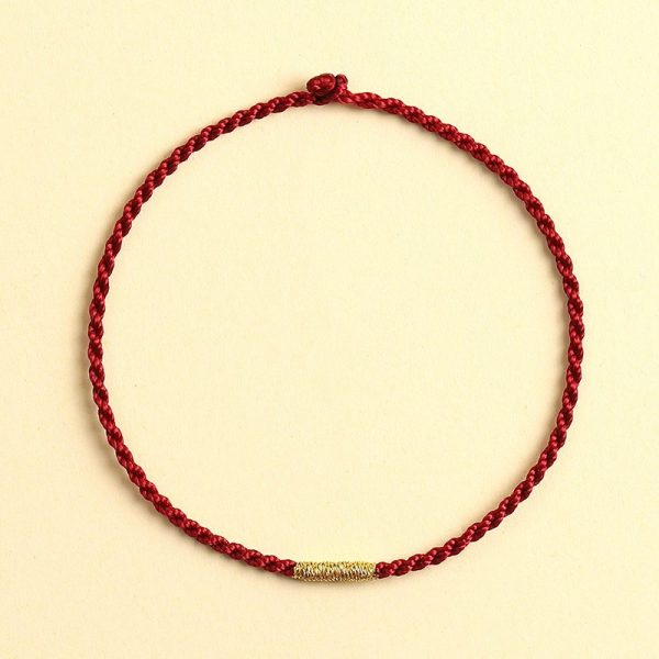 Hand-woven tiny red string bracelet, anklet rope DIY Handicrafts fortune wealthy energy cw2000