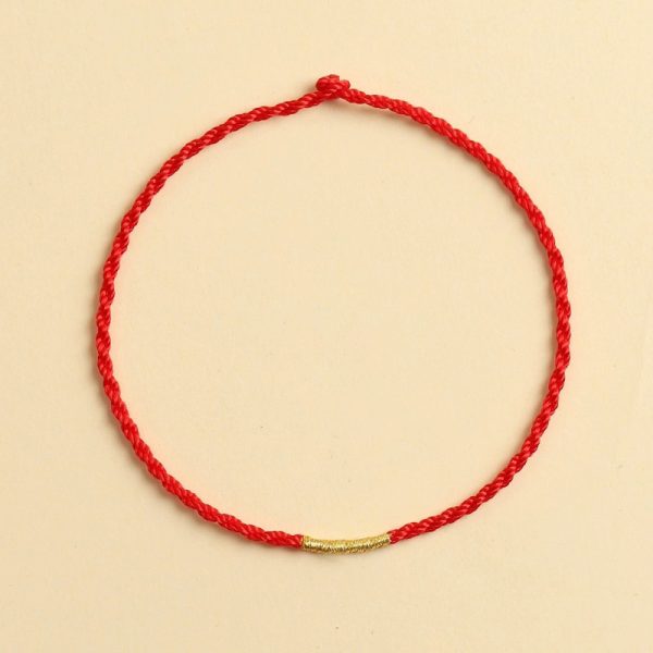 Hand-woven tiny red string bracelet, anklet rope DIY Handicrafts fortune wealthy energy cw2000