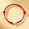 Hand woven wristband Hetian jade natural lucky bead bracelet hand-woven red rope wristband turns safe and auspicious cw2000