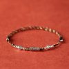 925 silver-plated bracelet braided red hand-woven wristband, smooth promotion cw2000