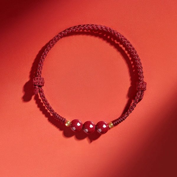 hand-woven bracelet cinnabar avoid evil spirits and eliminate disasters