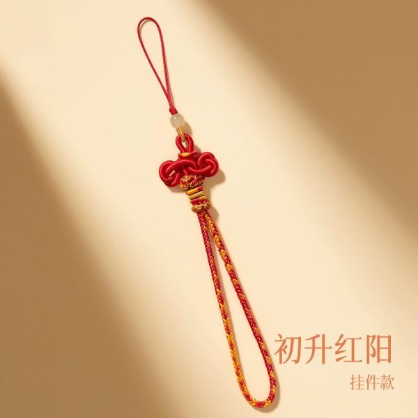 主图_08 Hand-woven Chinese knot keychain, mobile phone chain, couple token, bag pendant cw2000