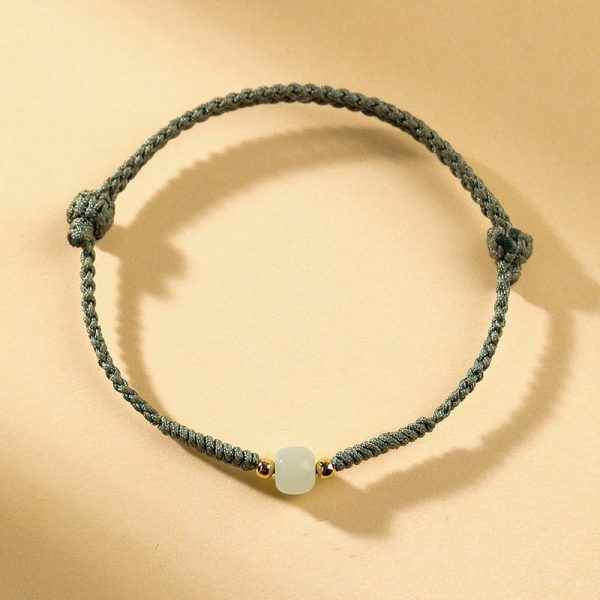 主图_08 Hetian jade natural lucky bead bracelet hand-woven red rope wristband turns safe and auspicious cw2000