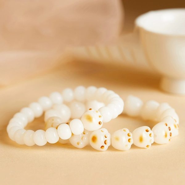 Cat's claw, white jade, Bodhi hand-held bracelet, enlighten and awaken wisdom cw2000