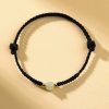green Hetian jade natural lucky bead bracelet hand-woven red rope wristband turns safe and auspicious cw2000