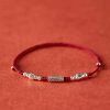 925 silver-plated bracelet braided red hand-woven wristband, smooth promotion cw2000