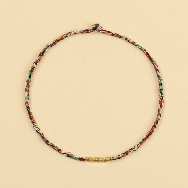 Hand-woven tiny red string bracelet, anklet rope DIY Handicrafts fortune wealthy energy cw2000