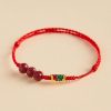 Good luck koi red bracelet cinnabar lotus bring luck red rope Hand woven wristband smooth career cw2000