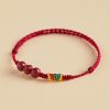 Good luck koi red bracelet cinnabar lotus bring luck red rope Hand woven wristband smooth career cw2000