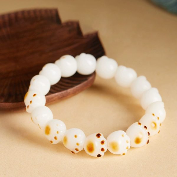 Cat's claw, white jade, Bodhi hand-held bracelet, enlighten and awaken wisdom cw2000