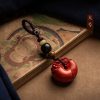 Cinnabar Pixiu, Ping An buckle, keychain, car ornament, red fortune chain, disaster avoidance, peace of mind cw2000