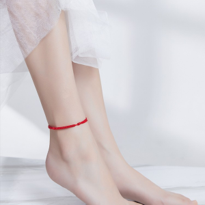 Red rope anklet hand-woven rope diamond knot safe and auspicious cw2000