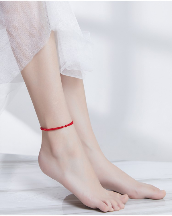 Red rope anklet hand-woven rope diamond knot safe and auspicious cw2000